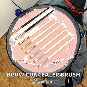 Набор кистей для макияжа DailyQueen: 19 предметов, розовые, синтетический ворс, деревянная ручка, профессиональные кисти для теней, бальзама для губ, консилера - Product Image 5