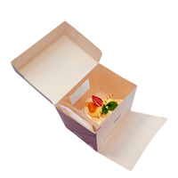 Boîte à dessert en papier personnalisée, boîte en carton pliable pour pâtisserie, pain, fromage, gâteau, emballage à emporter pour boulangerie