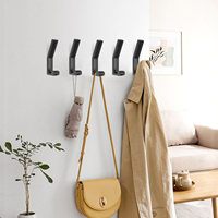 Daili Crochets muraux en alliage de zinc noir pour salle de bain et cuisine Crochet de porte en métal pour vêtements et rail