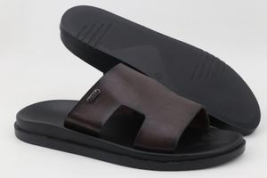 Sandalias cómodas de moda para hombre, cómodas zapatillas antideslizantes de capa superior de cuero PU, zapatillas geniales personalizadas, zapatos informales para hombre - Product Image 2