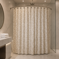 Rideau de douche 5% lin, 95% polyester avec 12 œillets, 165 GSM, 72*72 pouces, motifs imprimés personnalisés