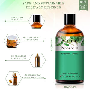 100ml ätherisches Pfefferminz öl Großhandel 100% reines natürliches ätherisches Pflanzenöl für Aroma diffusor - Product Image 5