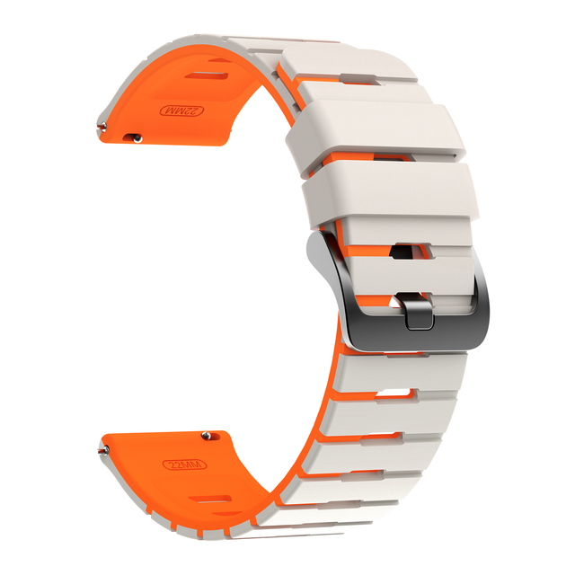 22mm Silicone Strap Quick Release Watch Band Piano Pattern Dual Color Sport Strap for Huawei Watch