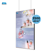 Pantalla LCD para Ventana Semi-Exterior Visible al Sol, con Wifi y Bluetooth, para Tiendas, 3500 Nits, Reproductor de Publicidad para Ventanas