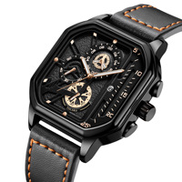Montre-Bracelet Homme Hip-Hop 38 mm Mouvement à Quartz Nouveau Concept Sportif Créatif avec Boîtier en Alliage et Cadran en Verre