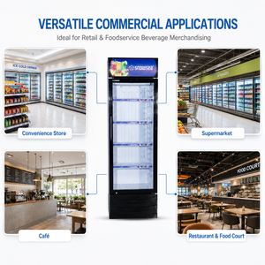 Réfrigérateur vertical pour boissons, <span class=keywords><strong>vitrine</strong></span> commerciale à porte vitrée simple pour les acheteurs en gros - Product Image 5