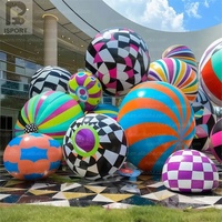 Ballon sphérique gonflable en PVC personnalisé, imprimé, à l'hélium, motif graffiti artistique, coloré, de 1m à 3m, pour publicité extérieure et événements
