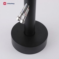 Colonne de douche autoportante noire mate en acier inoxydable 304 à poignée unique