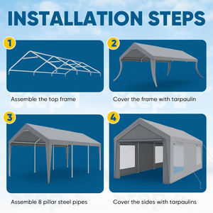 Structure de renfort en acier galvanisé pour tente de voiture, auvent marin, garage extérieur, mur déroulable, fenêtre de ventilation latérale - Product Image 4