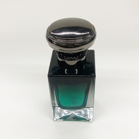 Flacon pulvérisateur de parfum carré vide en verre, avec pompe facile, couleur métallique de luxe dégradée noir et vert émeraude, 30 ml, 50 ml, 100 ml