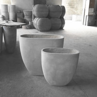 Pots à fleurs ovales hauts en argile fibreuse, jardinières de qualité supérieure pour une utilisation en intérieur/extérieur