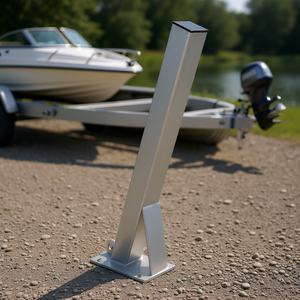 Supporto verricello D0100X3B9LJ 3 x 3 x 34 pollici con bulloni a U zincati per montaggio su timone rimorchio barca, design standard argento - Product Image 2