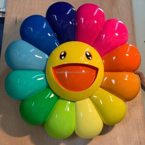 Nouveau design de décoration d'intérieur Tournesol <span class=keywords><strong>en</strong></span> fibre de verre Art mural Diy Home Decor Tournesol Sculpture Intérieur Extérieur Statue Maison <span class=keywords><strong>Jardin</strong></span> Déco - Product Image 3