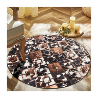 runde form rindsleder gedruckter teppich 3d-design rutschfeste hintergrund moderner stil teppiche teppich für wohnzimmer