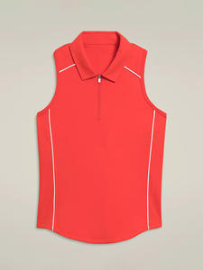 Ladyglow ชุดเล่นเทนนิสสำหรับผู้หญิงชุดออกกำลังกายเล่นกีฬาพร้อมซิปเสื้อกล้ามเล่นโยคะแขนกุดดีไซน์เซ็กซี่สีทึบ - Product Image 4