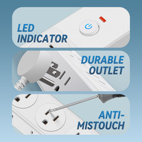 Câble d'extension multifonction en cuivre pur de qualité américaine avec protection contre les surcharges et la foudre, 1,5 m