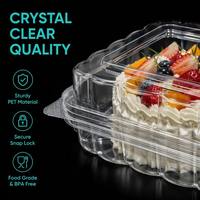 Conteneur en plastique PET transparent de qualité alimentaire avec joint hermétique, boîte jetable pour pain et pâtisserie, taille personnalisée disponible