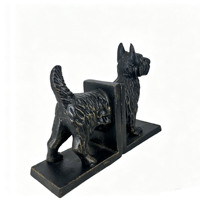 Paire d'entretoises de livres décoratives en fonte, faites à la main, écologiques, en forme de chien Scottie Terrier, pour salon et maison