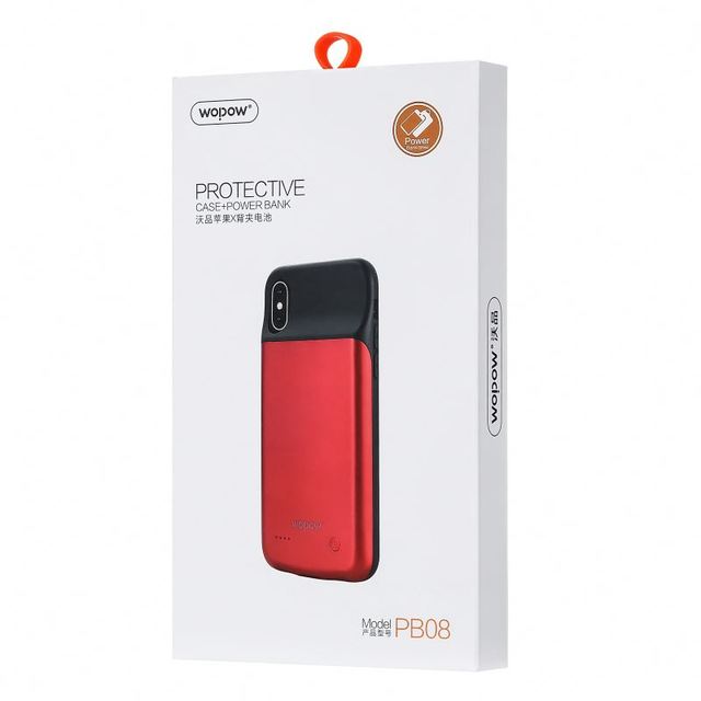 Wopow PB08 3200mAh 20W Li-Polymer Battery Ultra Slim Universal Backup Power Bank Case LED Display Quick Charge iPhone X CE/FCC