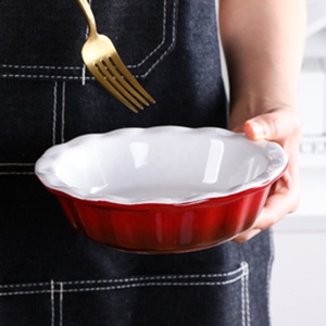 الشمال نمط السيراميك العميق الحجري فطيرة لوحة طبق التقديم جولة البيتزا مقلاة خبز - Product Image 6