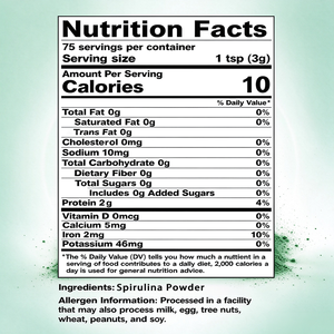 Poudre de spiruline pure OEM ODM en marque privée 8oz (227g), non-OGM, végétalienne, sans additifs, superaliment vert, riche en protéines végétales - Product Image 2