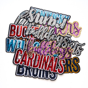 Patchs à sequins thermocollants pour équipes sportives : Cardinals, Buckeyes, Bills, Wildcats, Panthers, Rams – Idéaux pour vestes, sacs à dos et projets DIY - Product Image 1