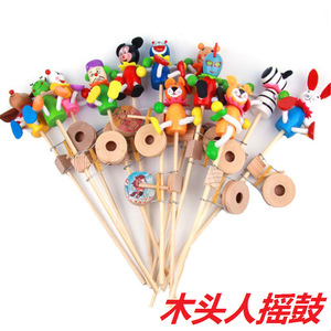 Marioneta de madera con sonajero, marionetas de varilla hechas a mano para niños de 2 a 4 años, juguete unisex, instrumento musical, regalo - Product Image 1