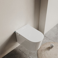 WC mural en céramique de luxe avec siège chauffant, télécommande, étanche IPX4, pour salle de bain moderne, entièrement automatique, petit appartement