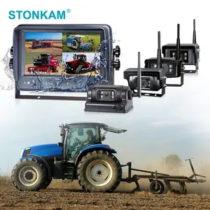 STONKAMバッテリー式ワイヤレスバックアップカメラシステム984フィート範囲防水磁気タッチスクリーントラック建設用