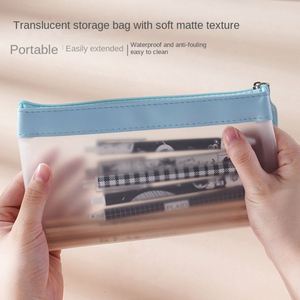 Student Transparent Frosted <b>File</b> Bag TPU Exam Test <b>Storage</b> <b>File</b> Bag Waterproof Handbag Zipper <b>File</b> Bag for School - Product Image 4