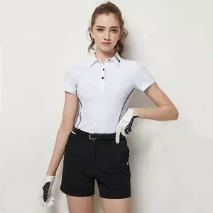 कस्टम लोगो गर्मियों सांस फैशन स्लिम विपरीत रंग खेल गोल्फ परिधान के लिए पोलो शर्ट कपास सादे महिलाओं