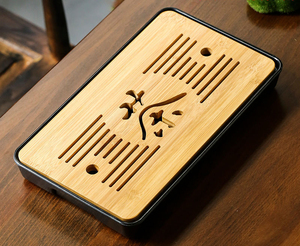 Vente en gros Plateau à café et à <span class=keywords><strong>thé</strong></span> simple de style japonais Plateau de service en bambou pour hôtel Ensemble de plateau rond et carré pour <span class=keywords><strong>thé</strong></span> et café - Product Image 4