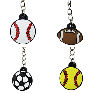 Custom Logo Soft PVC Keychains Rubber Keyring Carton Anime 2D Effect Customized Soccer Basketball <strong>Rugby</strong> Shape Personalized <strong>Gift</strong> - Product Image 1