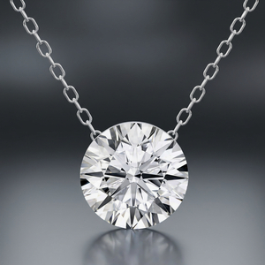 Pendentif rond classique en diamant, bijoux de luxe de créateur, collier élégant pour mariée, cadeau pour femme - Product Image 2