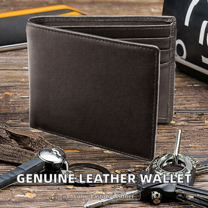 Cartera Bifold de Cuero Vacuno Genuino Vintage de Primera Calidad – Cartera Corta Resistente para Hombre con Diseño Clásico Abierto - Product Image 2