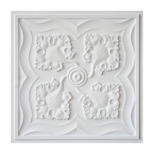 PL64 Blanc <span class=keywords><strong>Mat</strong></span> Drop-in <span class=keywords><strong>Plafond</strong></span> Panneaux muraux patinés vieillis pour salle de bain Hôtel Hôpital Plafonds carrés en PVC pour salons de coiffure - Product Image 1