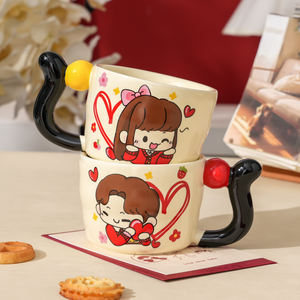 Factory Wholesale 400ML Bride Groom Souvenir <b>Ceramic</b> Mugs Gift Set Wedding Favor <b>Ceramic</b> <b>Cup</b> with Gift Box for Wedding Party - Product Image 1