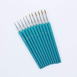 11 unids/set de pinceles de pintura de Arte de detalle, pincel de nailon con mango azul, pluma de dibujo de línea para Kit de suministro de arte - Product Image 3