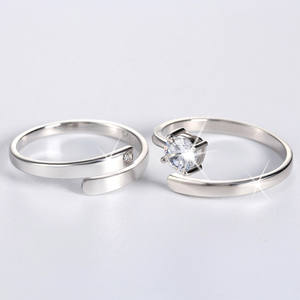 Valentijnsdag Cadeau Belofte Bruiloft Verlovingsring Fijne Sieraden Cz 925 Sterling Zilveren Paar Ringen Voor Liefhebbers - Product Image 2