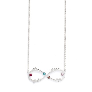 Custom <strong>Grandma</strong> Nameplate Infinity Charm Sterling Silver Necklaces Mama 925 Name Plate <strong>Jewelry</strong> - Product Image 1