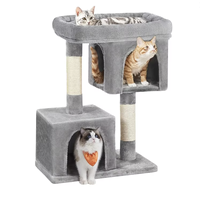 Arbre à chat en bois écologique, fabrication directe usine, emballage carton, 2 niveaux, 75 cm, mobilier pour animaux de compagnie, OEM