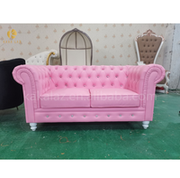 Canapé en cuir rond canapé en cuir moderne rose ensemble de canapé de meubles de salon