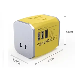 New international multi-plug 2 usb + usb c port travel adapter universal travel charger adapter