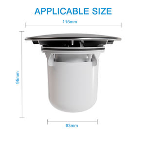 غطاء تصريف دش 90 حفرة من الكروم ، غطاء تصريف دش سريع التدفق من ABS ، غطاء تصريف دش بديل من ABS - Product Image 2