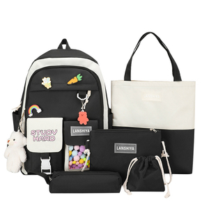 Schoolbag Korean Cute Five-Piece Student <b>Backpack</b> <b>Large</b> Capacity Mori <b>Backpack</b> One Piece Dropshipping - Product Image 5