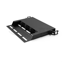 Panel Patch Fiber Modular JFOPT 1U 144 Core High Density MPO/MTP, Chassis 3 Tingkat Terisi Penuh, Hitam, Telekomunikasi FTTH G657A1