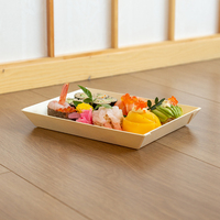 Boîte à sushi en bois jetable écologique et recyclable pour la restauration à emporter, cuisine japonaise