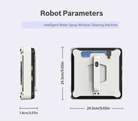 Robot Pembersih Jendela Elektrik Persegi dengan Remote Control, Semprotan Air Ganda, Daya Hisap Kuat untuk Membersihkan Kaca Jendela dan Cermin