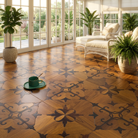Suelo de Parqué de Roble de 18 mm, con Sistema de Encaje Macho y Hembra, Patrón Decorativo, para Villas, Hoteles y Apartamentos