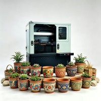 Machine d'impression UV à jet d'encre haute efficacité avec CMYK W V pour pots de fleurs en terre cuite et autres objets cylindriques